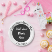 40e Verjaardagsfoto Gepersonaliseerd Papier Bord (Feest)