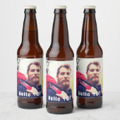 40e verjaardagsfoto hallo 40 jongens mannen bier etiket (Flessen)