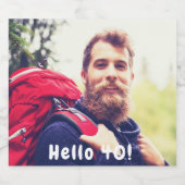 40e verjaardagsfoto hallo 40 jongens mannen bier etiket (Enkel label)