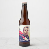 40e verjaardagsfoto hallo 40 jongens mannen bier etiket (Voorkant)