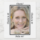 40e verjaardagsfoto's met 40 wijn etiket (Enkel label)