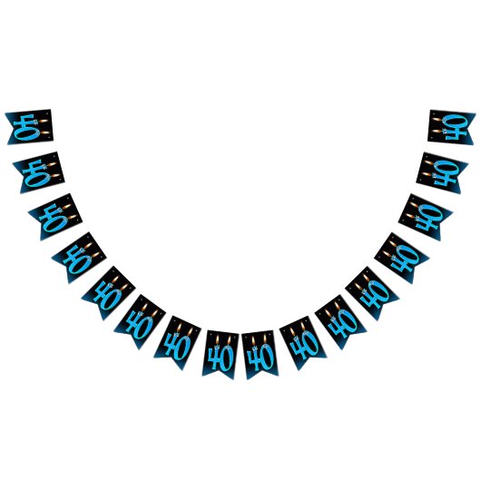 40e verjaardagskaarsen met oogballen vlaggetjes (Alle)