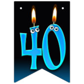 40e verjaardagskaarsen met oogballen vlaggetjes (Derde vlag)