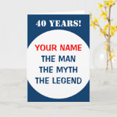 40e verjaardagskaart voor mannen | De mythe van he Kaart (Gele Bloem)