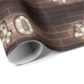 40e verjaardagsmarquee licht op baksteen cadeaupapier (Rol Hoek)