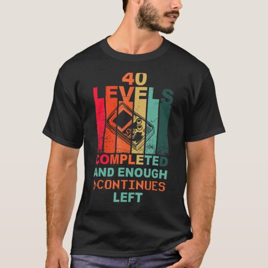 40e Verjaardagsniveau 40 LCD spel Retro  spel T-shirt (Voorkant)