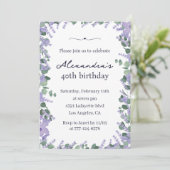 40e verjaardagsuitnodiging Boho Floral Lijst Kaart (Staand voorkant)