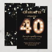 40e verjaardagsuitnodiging Bright licht Kaart (Voorkant / Achterkant)