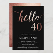 40e verjaardagsuitnodiging, veertigste verjaardag kaart (Voorkant / Achterkant)
