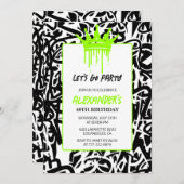 40e verjaardagsuitnodigingen Mannen Party Graffiti Kaart (Voorkant / Achterkant)