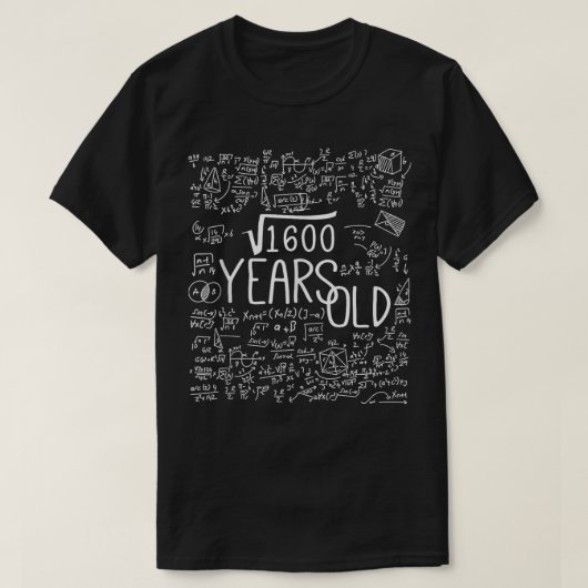 40e verjaardagsvierkantswortel van 1600 40years ou t-shirt (Design voorkant)
