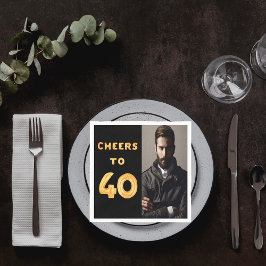 40e verlichtingspartij foto goud proost man kerel servet