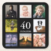 40e verluardagsfeest zwart fotocollage mannen kartonnen onderzetters (Voorkant)