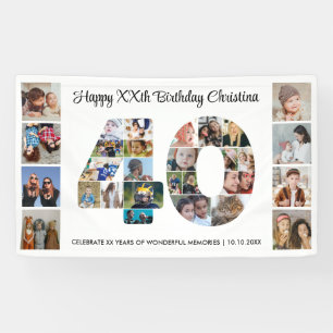 40e verpartij Foto Collage nummer 40 Spandoek
