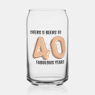 40e verpartijfeest nep 3D gouden ballon lettertype Blikvorm Glas