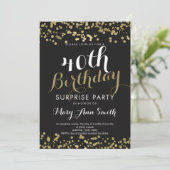 40e Verrassing Verjaardag Gold Foil Confetti Kaart (Staand voorkant)