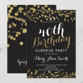 40e Verrassing Verjaardag Gold Foil Confetti Kaart (Voorkant / Achterkant)