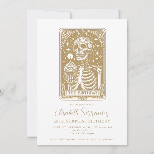 40e Verrassing Verjaardag Gotische Gouden Tarot Kaart (Voorkant)