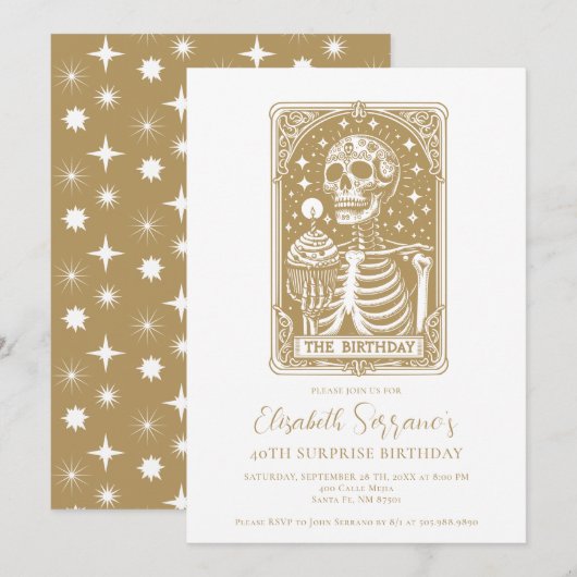 40e Verrassing Verjaardag Gotische Gouden Tarot Kaart (Voorkant / Achterkant)