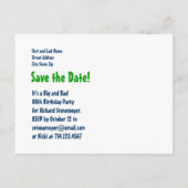 40e Verrassing Verjaardag Save the Date Blauw Groe Aankondigingskaart (Achterkant)