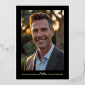 40e Verrassing Verjaardagsfoto op Black & Gold Folie Uitnodiging (Achterkant)