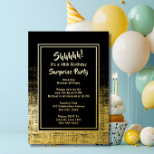 40e Verrassing Verjaardagsfoto op Black & Gold Folie Uitnodiging