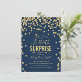 40e verrassingsdag gouden marineblauw kaart (Staand voorkant)
