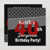 40e verrassingsdag moderne zwarte rode V04 Kaart (Voorkant / Achterkant)