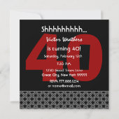 40e verrassingsdag moderne zwarte rode V04 Kaart (Achterkant)