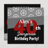 40e verrassingsdag moderne zwarte rode V13 Kaart (Voorkant / Achterkant)