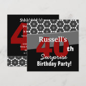 40e verrassingsdag moderne zwarte rode V34 Kaart (Voorkant / Achterkant)