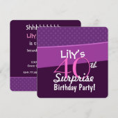 40e verrassingsdag Paarse polaire dots W1677 Kaart (Voorkant / Achterkant)