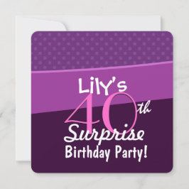 40e verrassingsdag Paarse polaire dots W1677 Kaart