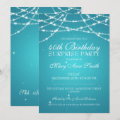 40e verrassingsdag tekenreeksdraden Turquois Kaart (Voorkant / Achterkant)