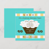 40e Verrassingsfeestje Uitnodiging Cupcake (Voorkant / Achterkant)