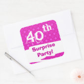 40e Verrassingsverjaardagsfeestje Roze Patroon Sja Vierkante Sticker (Envelop)