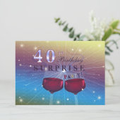 40e verrassingsverjaardagsuitnodiging kaart (Staand voorkant)