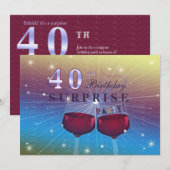 40e verrassingsverjaardagsuitnodiging kaart (Voorkant / Achterkant)