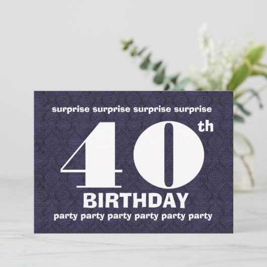 40e VERZEKERING Midnight Birthday Sjabloon V21 Kaart (Staand voorkant)