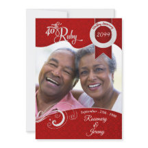 40e Vibrant Ruby Red Damask - Aangepaste foto