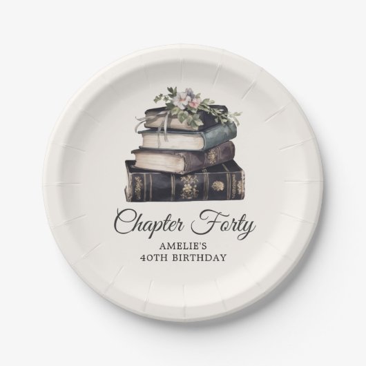 40e |  Victoriaans Boek Verjaardag Papieren Bordje (Voorkant)