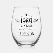 40e Vintage 1984 Wijnglas Zonder Voet (Voorkant)