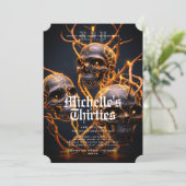 40e Volwassen Halloween Verjaardag Schedel Modern Kaart (Staand voorkant)