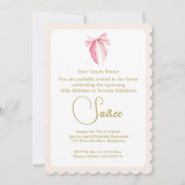 40e Waterverf Roze Elegante Verjaardagsstrik Kaart (Voorkant)