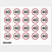 40e wegteken ronde sticker (Vel)