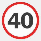 40e wegteken ronde sticker (Voorkant)