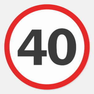 40e wegteken ronde sticker