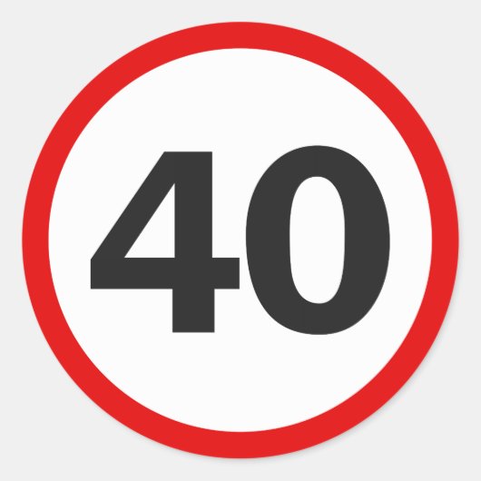 40e wegteken ronde sticker (Voorkant)