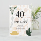 40e westerne cowboy pet cactus kaart (Staand voorkant)