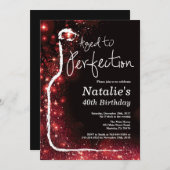 40e wijnverjaardag tot perfectie Red Glitter Kaart (Voorkant / Achterkant)